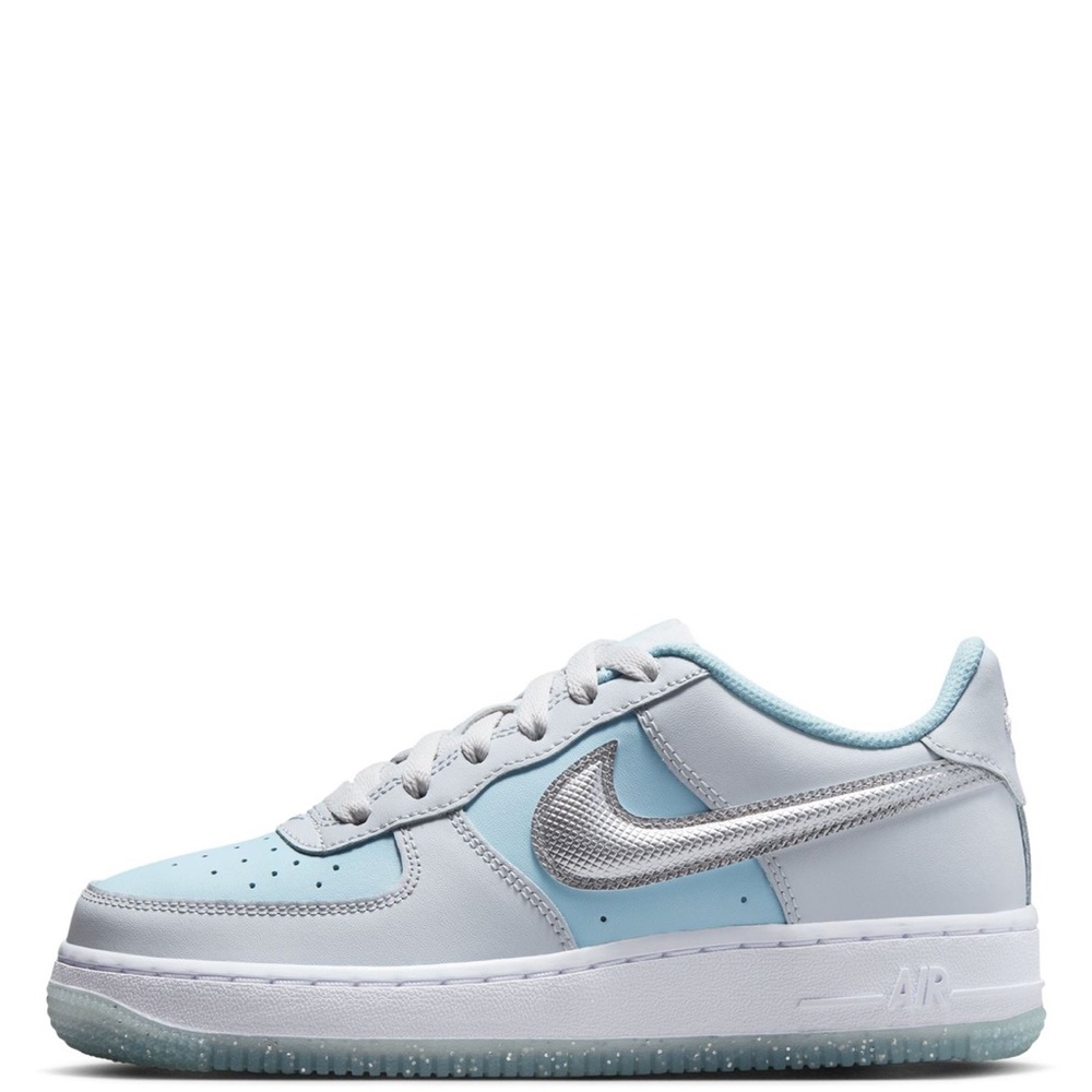 Nike Air Force 1s - Kids - Pure Platinum & Metallic Silver